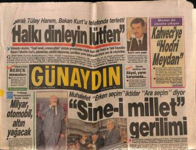 Günaydın Gazetesi 9 Aralık 1990 - İbrahim Tatlısesin Milyar Keyfi GZ55795 - 1