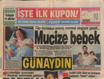 Günaydın Gazetesi 9 Eylül 1990 - Bush Ve Gorbaçov , Saddama Kader Çiziyor GZ87444 - 1