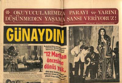 Günaydın Gazetesi 9 Haziran 1971 - Mısır Cumhurbaşkanı Enver Sedat Darbeden Bu Yana İlk Defa Ailesine Kavuştu GZ58146 - 1