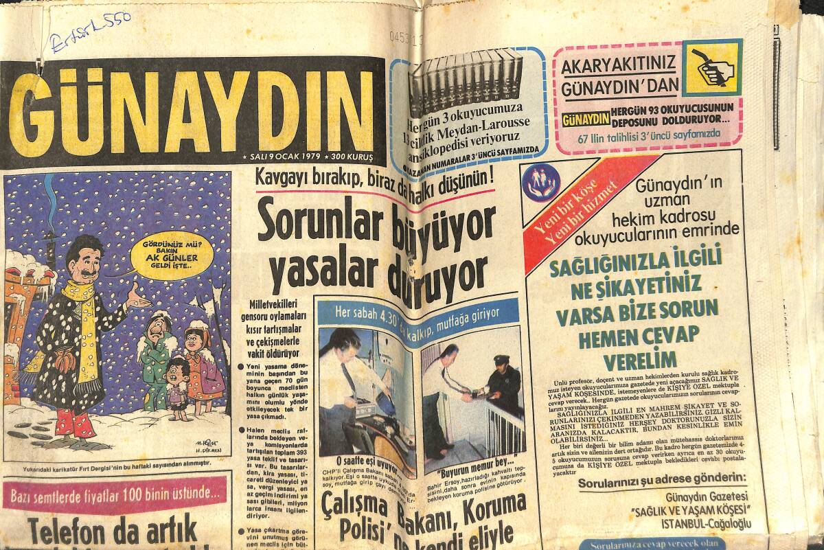 Günaydın Gazetesi 9 Ocak 1979 - Kamboçya Yüzünden Rusya İle Çin Karşı Karşıya Geldi - İran Şah'ın Şahbaz Adlı Özel Uçağı GZ142469 - 1