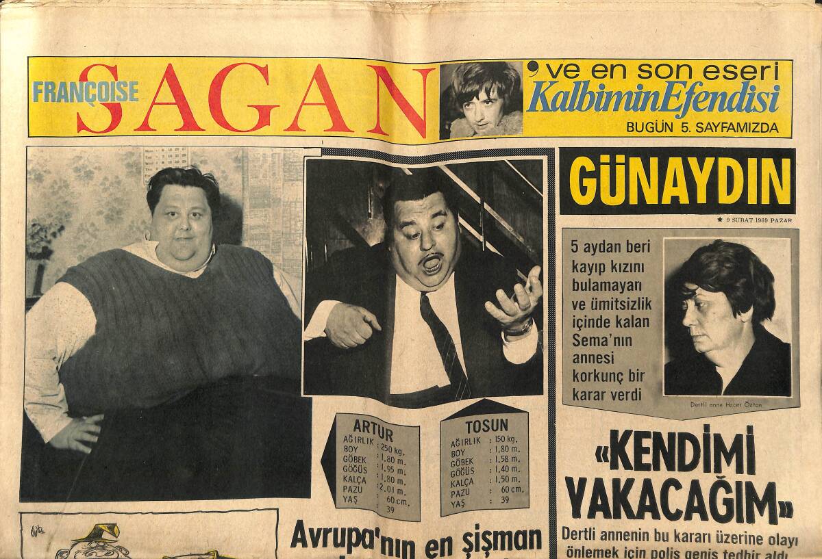 Günaydın Gazetesi 9 Şubat 1969 - Liz Taylor Yeni Filminde Sapık Bir Erkeği Canlandırıyor - Eva Aulin Evliliğini 11 Ay Gizledi GZ151230 - 1
