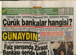 Günaydın Gazetesi 9 Şubat 1988 - Faiz Yarışında Ziraat Bankası Geride Kaldı GZ64194 - 1