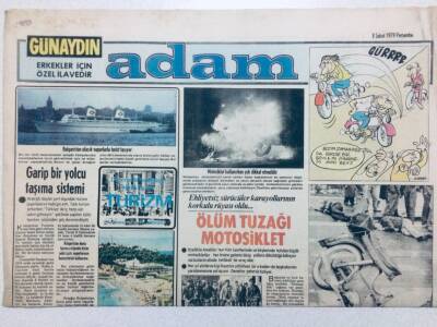 Günaydın Gazetesi Adam Eki 8 Şubat 1979 - Ölüm Tuzağı Motosiklet GZ41582 - 1
