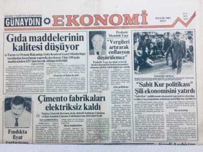 Günaydın Gazetesi Ekonomi Eki 18 Ekim 1983 - Fındıkta Fiyat Tartışması GZ42137 - 1