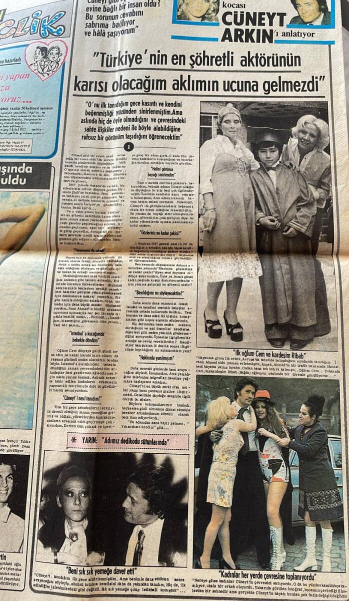 Günaydın Gazetesi Foto Haber 15 Ağustos 1977 - Betül, Kocası Cüneyt Artkın'ı Anlatıyor: Türkiye'nin En Şöhretli Aktörünün Karısı Olacağım... GZ152053 - 2