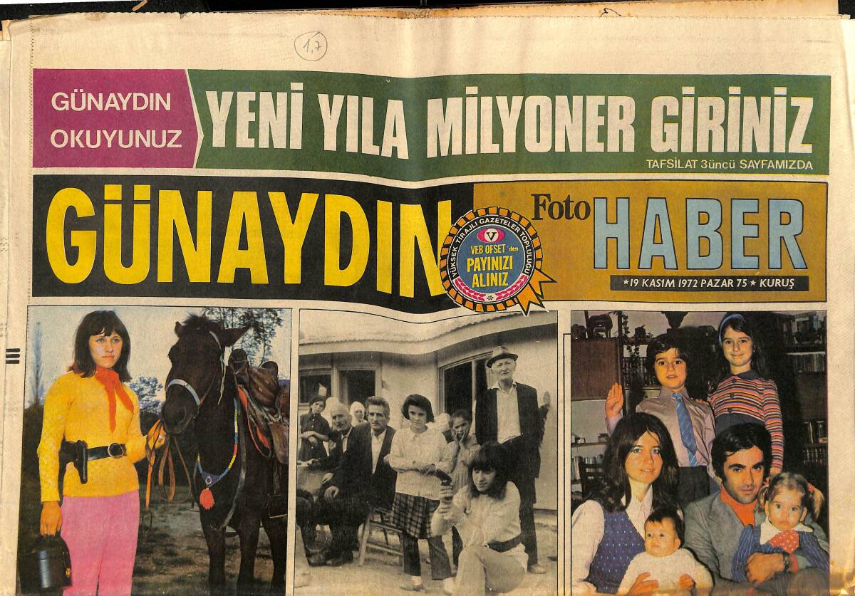 Günaydın Gazetesi Foto Haber 19 Kasım 1972 - Makyaj Yarışmasını Zehra Kural Kazandı - Sylvie Vartan'dan Boşandıktan Sonra Yalnız Kalan Johnny Hollyday GZ152122 - 1