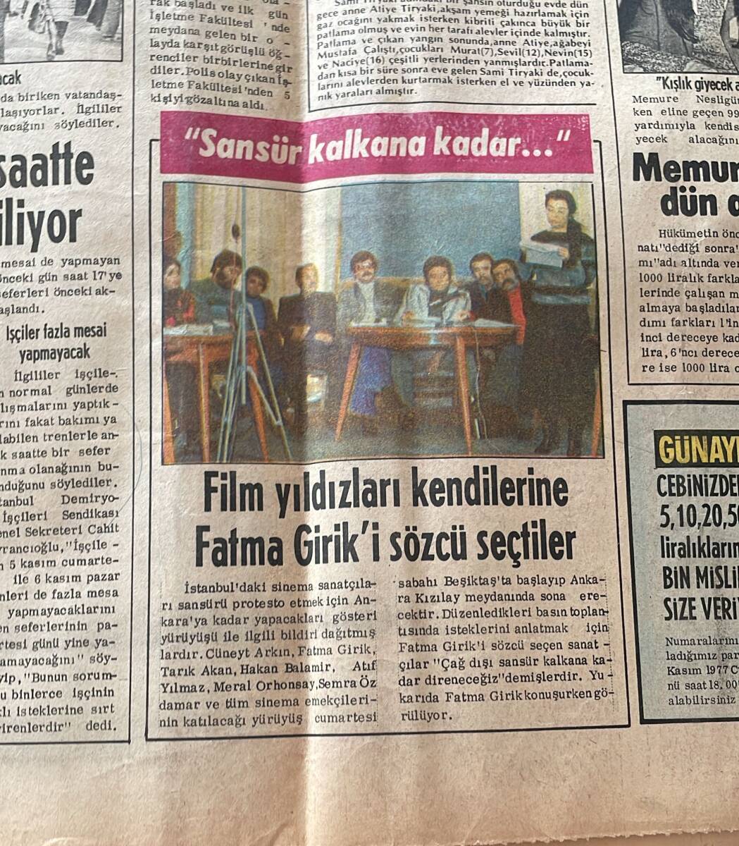 Günaydın Gazetesi Foto Haber 2 Kasım 1977 - Film Yıldızları Kendilerine Fatma Girik'i Sözcü Seçtiler - Pakistan Devlet Başkanı: Türkiye İkinci Vatanım GZ152108 - 2