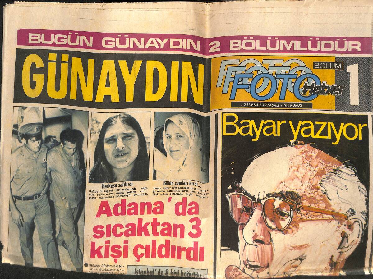 Günaydın Gazetesi Foto Haber 2 Temmuz 1974 - TRT Spikeri Salihoğlu Sekreterliğini Yapan Fransız Kızla Nişanlandı - Celal Bayar Yazıyor GZ146503 - 1