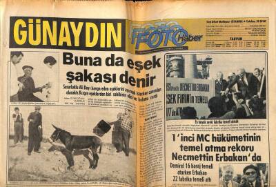 Günaydın Gazetesi Foto Haber Eki 1 Ağustos 1977 - Necmettin Erbakan 22 Fabrika Temeli Attı GZ55815 - 1