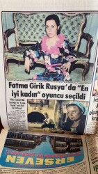 Günaydın Gazetesi Foto Haber Eki 1 Haziran 1974 - Fatma Girik Rusyada En İyi Kadın Oyuncu seçildi yi Kadın Oyuncu GZ72805 - 2