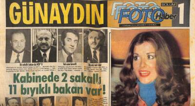 Günaydın Gazetesi Foto Haber Eki 2 Nisan 1975 - Kabinede 2 Sakallı 11 Bıyıklı Var GZ55836 - 1