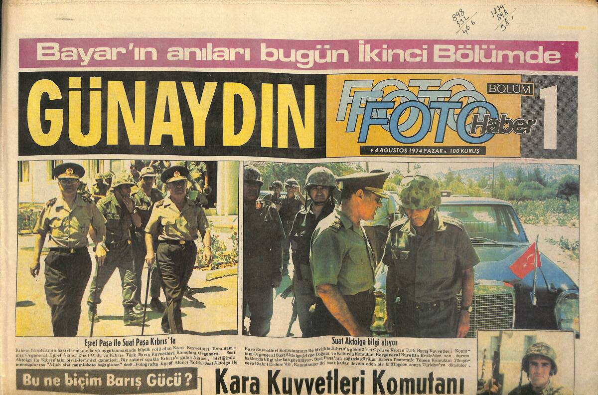 Günaydın Gazetesi Foto Haber Eki 4 Ağustos 1974 - Yunan Halkı 