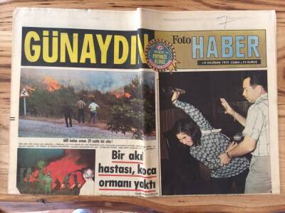 Günaydın Gazetesi Foto Haber Eki 8 Haziran 1973 - 60 Hektar Orman 20 Saatte Kül Oldu ! GZ72819 - 1