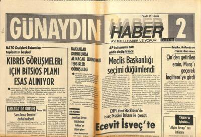 Günaydın Gazetesi Haber 2 Eki 12 Aralık 1975 - Kıbrıs Görüşmeleri İçin Bitsios Planı Esas Alınıyor GZ102418 - 1