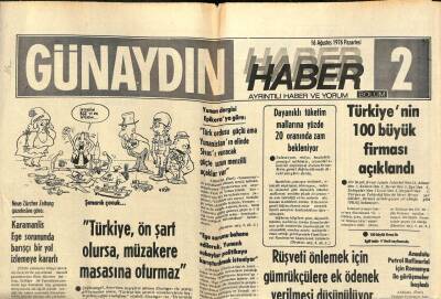 Günaydın Gazetesi Haber 2 Eki 16 Ağustos 1976 - Midilli Halkının Büyük Bir Bölümü Savaştan Korkmuyor GZ102376 - 1