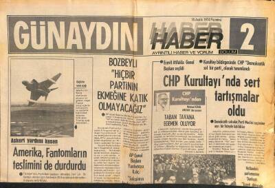 Günaydın Gazetesi Haber 2 Eki 16 Aralık 1974 - Amerika , Fantomların Teslimini de Durdurdu GZ119173 - 1