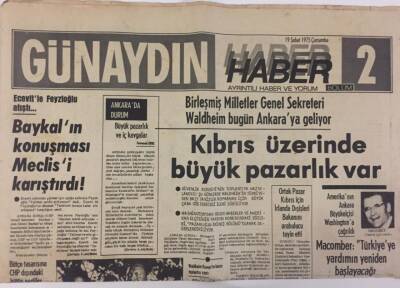 Günaydın Gazetesi Haber 2 Eki 19 Şubat 1975 - Kıbrıs Üzerinde Büyük Pazarlık Var GZ13219 - 2