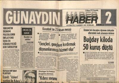 Günaydın Gazetesi Haber 2 Eki 24 Nisan 1975 - Faşistlere Karşı İtalyadaki Büyük Partiler Cephe Kuruyor GZ102439 - 1