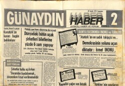 Günaydın Gazetesi Haber 2 Eki 29 Aralık 1973 - Kaddafi , Enver Sedatı Devirmek İçin Askeri Komplo Düzenlemiş GZ102419 - 1