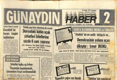 Günaydın Gazetesi Haber 2 Eki 29 Aralık 1973 - Kaddafi , Enver Sedatı Devirmek İçin Askeri Komplo Düzenlemiş GZ102419 - 1