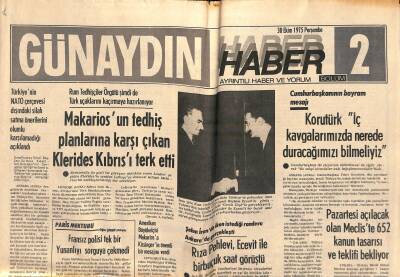 Günaydın Gazetesi Haber 2 Eki 30 Ekim 1975 - Rıza Pehlevi , Ecevit İle Birbuçuk Saat Görüştü - Doktor Damadı Franco Hakkında Yanlış Bilgi Veriyormuş GZ119119 - 1