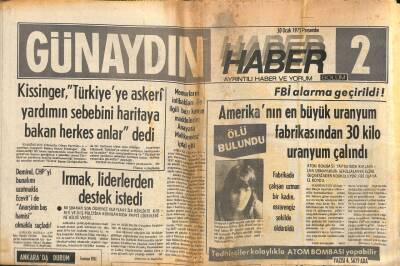 Günaydın Gazetesi Haber 2 Eki 30 Ocak 1975 - Amerikanın En Büyük Uranyum Fabrikasından 30 Kilo Uranyum Çalındı GZ102455 - 2