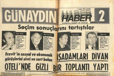 Günaydın Gazetesi Haber 2 Eki 5 Aralık 1973 - İşadamları Divan Otelinde Gizli Bir Toplantı Yaptı GZ102381 - 2