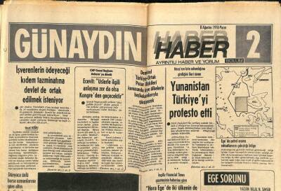 Günaydın Gazetesi Haber 2 Eki 8 Ağustos 1976 - Osmanlı Devletinin Eseri Yunan Ticaret filosu 1821de Başkaldırdı GZ102378 - 2