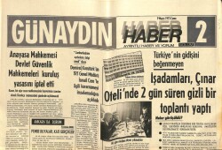 Günaydın Gazetesi Haber 2 Eki 9 Mayıs 1975 - Anayasa Mahkemesi Devlet Güvenlik Mahkemeleri Kuruluş Yasasını İptal Etti GZ102435 - 2