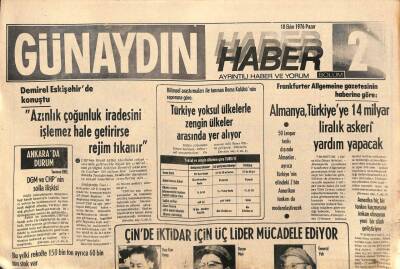 Günaydın Gazetesi Haber Eki 10 Ekim 1976 - Komünist Politbüro Başkanlığına Getirilen Başbakan Feng Durumunu Güçlendirdi GZ96202 - 1