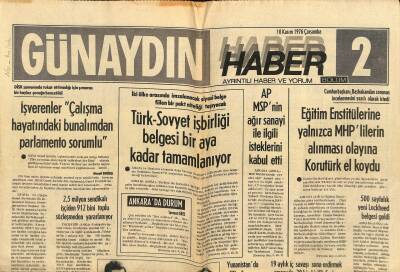 Günaydın Gazetesi Haber Eki 10 Kasım 1976 - Türk-Sovyet İşbirliği Belgesi Bir Aya Kadar Tamamlanıyor GZ118723 - 1