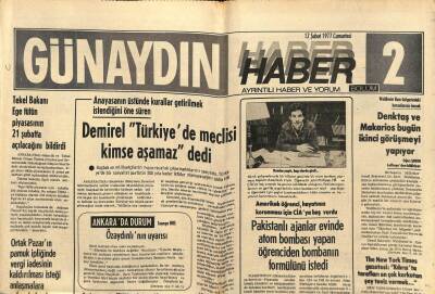 Günaydın Gazetesi Haber Eki 12 Şubat 1977 - Pakistanlı Ajanlar Evinde Atom Bombası Yapan Öğrenciden Bombanın Formülünü İstedi GZ81271 - 1