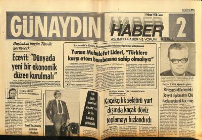 Günaydın Gazetesi Haber Eki 14 Nisan 1978 - İstanbulda Beklenenden 1 Milyar Lira Fazla Vergi Toplandı GZ87337 - 1