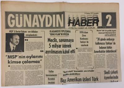 Günaydın Gazetesi Haber Eki 2 Eki 16 Temmuz 1975 - Türkiye İle Yunanistan Arasında Buhran Sürüyor GZ13163 - 2