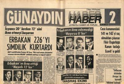 Günaydın Gazetesi Haber Eki 23 Mayıs 1974 - Buğday Üretimi Bu Yıl 12 Milyon Tona Ulaştı GZ90192 - 1