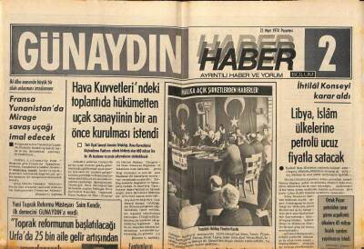 Günaydın Gazetesi Haber Eki 25 Mart 1974 - Libya , İslam Ülkelerine Petrolü Ucuz Fiyatla Satacak GZ90186 - 1