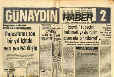 Günaydın Gazetesi Haber Eki 26 Ekim 1974 - Fransa Egedeki Petrol İçin Yunanistana Amerikadan Daha Cazip Teklifler Yaptı GZ93363 - 1