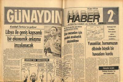 Günaydın Gazetesi Haber Eki 28 Şubat 1978 - Libya İle Geniş Kapsamlı Bir Ekonomik Anlaşma İmzalanacak GZ81250 - 1
