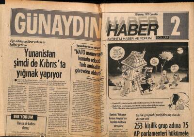 Günaydın Gazetesi Haber Eki 30 Temmuz 1977 - Maraşı Kaybettiklerini Anlayan Rumlar , Protesto Mitingi Düzenliyor GZ90204 - 1