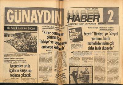 Günaydın Gazetesi Haber Eki 6 Şubat 1978 - İşverenler Artık İşçilerin Karşısına Topluca Çıkacak GZ81249 - 1