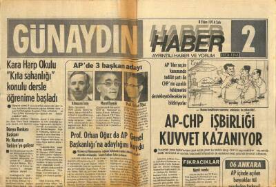 Günaydın Gazetesi Haber Eki 8 Ekim 1974 - Kara Harp Okulu Kıta Sahanlığı Konulu Dersle Öğrenime Başladı GZ93377 - 1