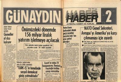 Günaydın Gazetesi Haber Eki 8 Mart 1974 - Habeşistan Tarihinde İlk Genel Grev Başladı GZ90205 - 1