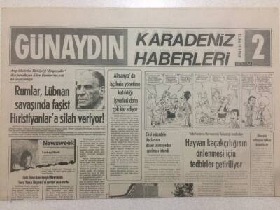 Günaydın Gazetesi Karadeniz Eki 15 Ekim 1978 - Rumlar Lübnan Savaşında Hristiyanlara Silah Veriyor GZ50176 - 1