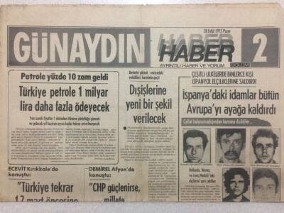 Günaydın Gazetesi Karadeniz Eki 28 Eylül 1975 - İspanyadaki İdamlar Avrupayı Ayağa Kaldırdı GZ50189 - 1