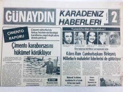 Günaydın Gazetesi Karadeniz Haberleri Eki 30 Eylül 1977 - Çimento Karaborsasını Hükümet Körüklüyor GZ40988 - 1