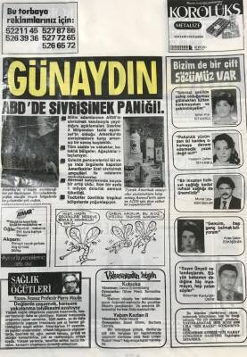 Günaydın Gazetesi Promasyon Poşeti (Naylon Gazete) 1980 - ABDde Sivrisinek Paniği !GZ45828 - 1