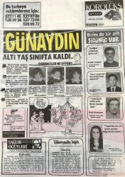 Günaydın Gazetesi Promasyon Poşeti (Naylon Gazete) 1980-Altı Yaş Sınıfta Kaldı GZ45823 - 2