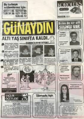 Günaydın Gazetesi Promasyon Poşeti (Naylon Gazete) 1980-Altı Yaş Sınıfta Kaldı GZ45823 - 1