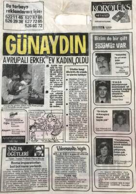 Günaydın Gazetesi Promasyon Poşeti (Naylon Gazete) 1980 - Avrupalı Erkek Ev KadınıOldu GZ45833 - 1