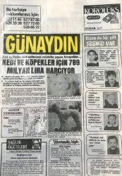 Günaydın Gazetesi Promasyon Poşeti (Naylon Gazete) 1980-Avrupalılar Kedi Ve Köpekler İçin 789 Milyar Lira Harcıyor GZ45806 - 1